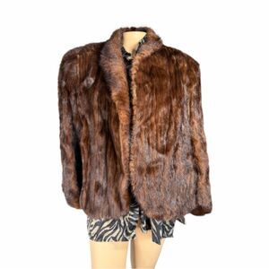 Barnes Furriers Mink Fur Jacket Brown Vintage